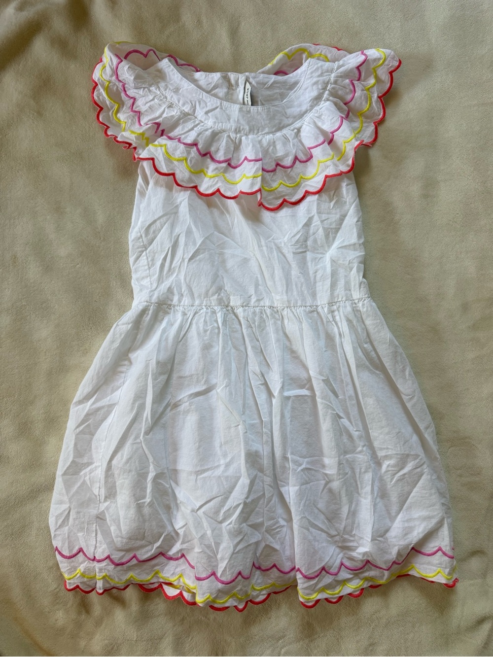 Janie and Jack white scalloped dress